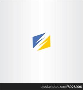 thunder yellow blue logo icon vector design