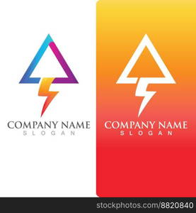 Thunderbolt flash energy  logo and symbol vector