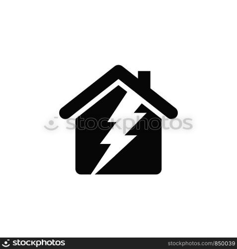 Thunderbolt, Home or House Icon Logo Template Illustration Design. Vector EPS 10.