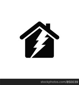 Thunderbolt, Home or House Icon Logo Template Illustration Design. Vector EPS 10.
