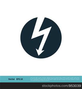 Thunderbolt in Circle Icon Vector Logo Template Illustration Design. Vector EPS 10.