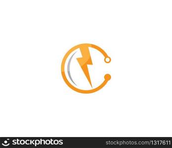 Thunderbolt logo template vector icon illustration design