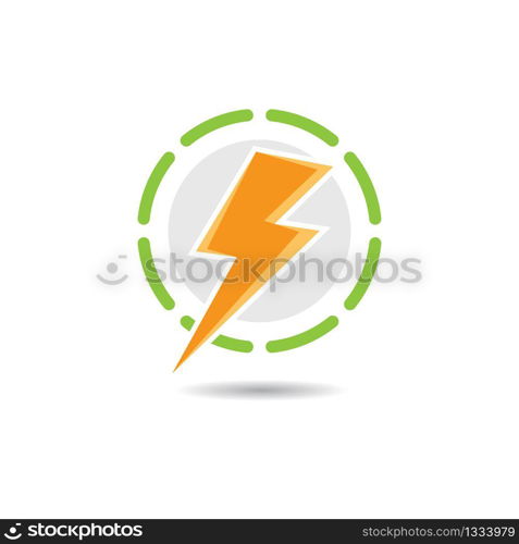 Thunderbolt logo vector icon illustration design