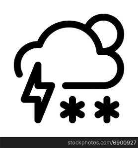 thundersnow day, icon on isolated background