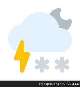 thundersnow night, icon on isolated background