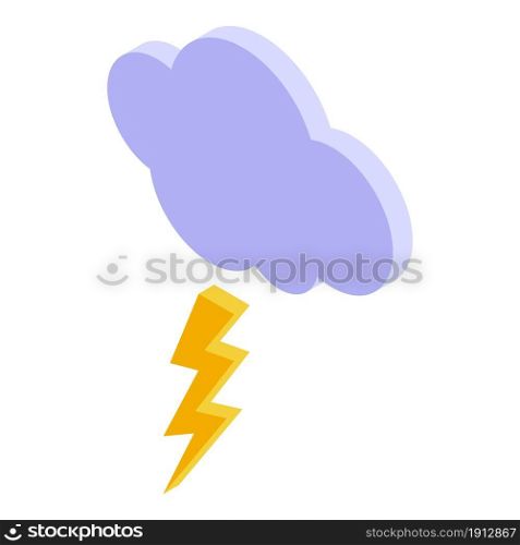 Thunderstorm cloud icon isometric vector. Rain weather. Forecast storm. Thunderstorm cloud icon isometric vector. Rain weather