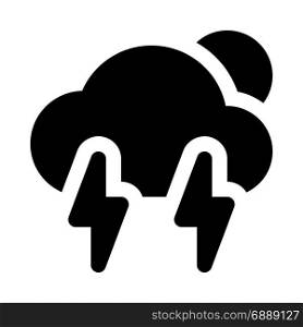 thunderstorm day, icon on isolated background