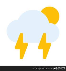 thunderstorm day, icon on isolated background