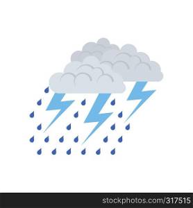 Thunderstorm icon. Flat color design. Vector illustration.