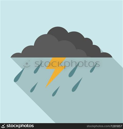 Thunderstorm icon. Flat illustration of thunderstorm vector icon for web design. Thunderstorm icon, flat style