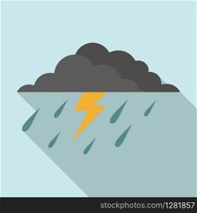 Thunderstorm icon. Flat illustration of thunderstorm vector icon for web design. Thunderstorm icon, flat style