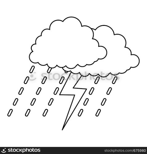 Thunderstorm icon. Outline illustration of thunderstorm vector icon for web. Thunderstorm icon, outline style.