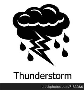 Thunderstorm icon. Simple illustration of thunderstorm vector icon for web. Thunderstorm icon, simple style