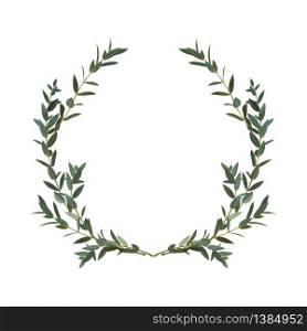 Thyme leaf green wreath Vector isolated Medicinal set of leaves for the design of bouquets and cards Branch of plants Spicy grass. Thyme leaf green wreath Vector isolated Medicinal set of leaves
