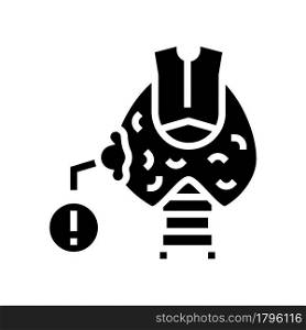 thyroid cancer glyph icon vector. thyroid cancer sign. isolated contour symbol black illustration. thyroid cancer glyph icon vector illustration