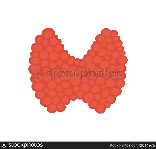 Thyroid gland in flat style. Drawing of a healthy thyroid gland. Vector illustration isolated on white background.. Thyroid gland in flat style. Drawing of a healthy thyroid gland. Vector illustration isolated on white background