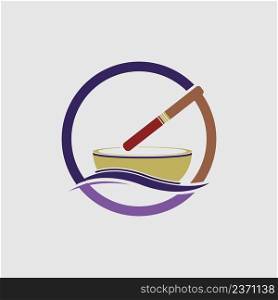 tibetan singing bowl logo vector illustration design