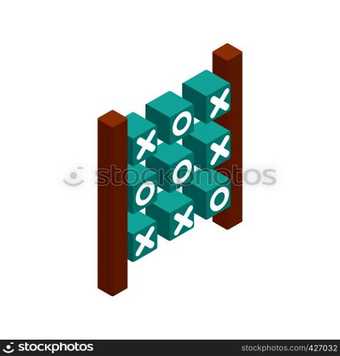 Tic tac toe game isometric 3d icon on a white background. Tic tac toe game isometric 3d icon