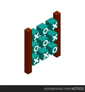Tic tac toe game isometric 3d icon on a white background. Tic tac toe game isometric 3d icon