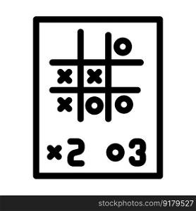 tic tac toe game line icon vector. tic tac toe game sign. isolated contour symbol black illustration. tic tac toe game line icon vector illustration