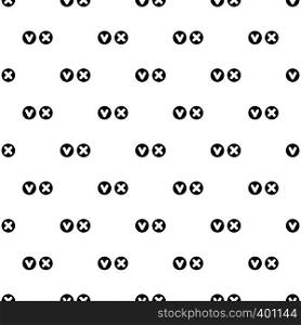Tick and cross signs pattern. Simple illustration of tick and cross signs vector pattern for web. Tick and cross signs pattern, simple style