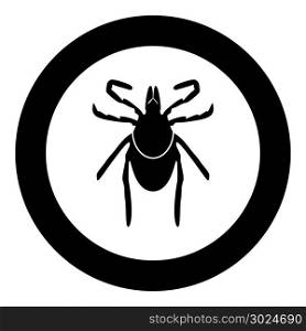 Tick black icon in circle vector illustration isolated