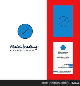 Tick Creative Logo and business card. vertical Design Vector