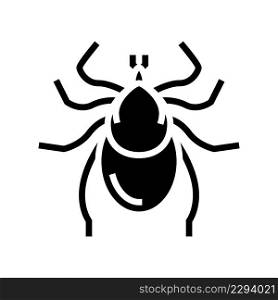 tick insect glyph icon vector. tick insect sign. isolated contour symbol black illustration. tick insect glyph icon vector illustration