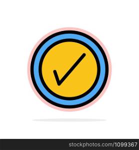 Tick, Interface, User Abstract Circle Background Flat color Icon