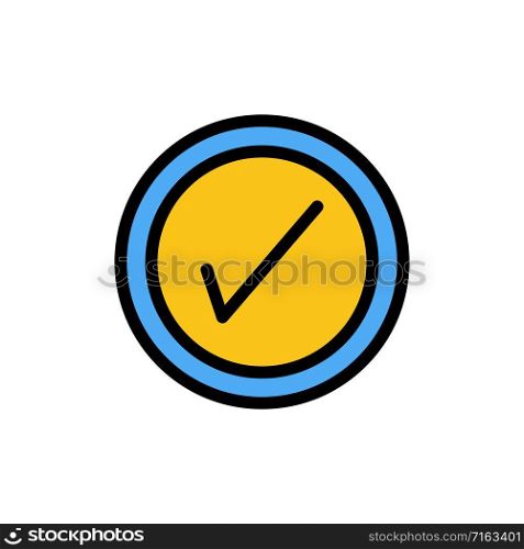 Tick, Interface, User Flat Color Icon. Vector icon banner Template