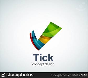 Tick logo template, abstract business icon