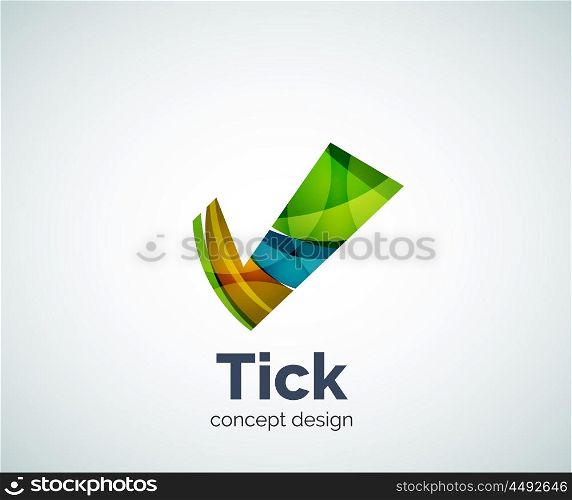 Tick logo template, abstract business icon