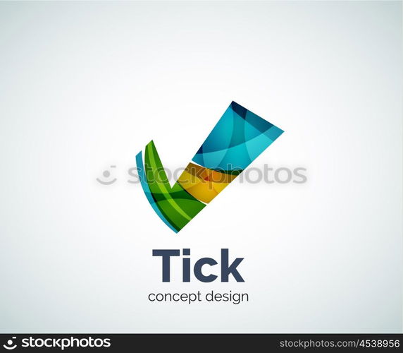 Tick logo template, abstract business icon