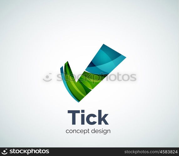 Tick logo template, abstract business icon