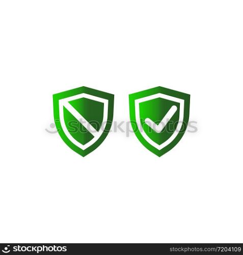 Tick mark approved on shield and security flat icon in green on isolated white background. EPS 10 vector. Tick mark approved on shield and security flat icon in green on isolated white background. EPS 10 vector.