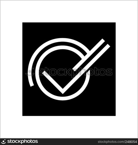 Tick Mark Icon, Check Mark, Right Mark, Vector Art Illustration