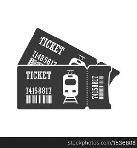 Ticket for an electric train or tram. Simple vector icon isolated on a white background for websites and apps