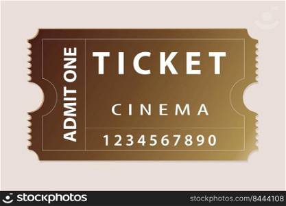 ticket for one person on a colored background.  Vector stock illustration.