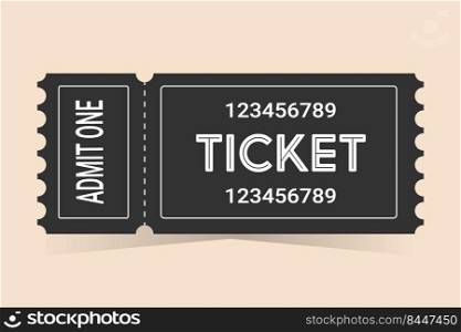 ticket for one person on a colored background.  Vector stock illustration.