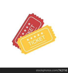 Ticket icon in flat style. Vector illustration