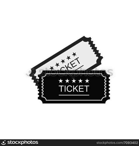 Ticket icon in old vitage style. Vector illustration