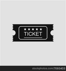 Ticket icon in old vitage style. Vector illustration