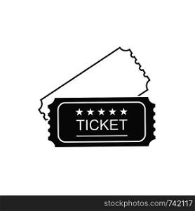Ticket icon in vintage style on blank background