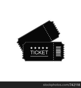 Ticket icon in vintage style on blank background