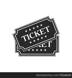 Ticket icon isolated on white background. Vector illustration
