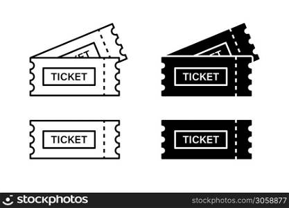 Ticket icon. Vector isolated element. Line raffle ticket symbol. Stock vector. EPS 10