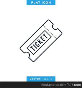 Ticket Icon Vector Logo Design Template