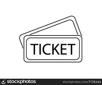Ticket in lines design isolated on white background. Ticket for web design. Eps10. Ticket in lines design isolated on white background. Ticket for web design