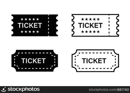 Ticket isolated vector icon. Movie or theatre vector coupon or sign. EPS 10. Ticket isolated vector icon. Movie or theatre vector coupon or sign.