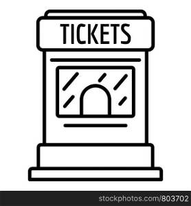 Ticket kiosk icon. Outline ticket kiosk vector icon for web design isolated on white background. Ticket kiosk icon, outline style